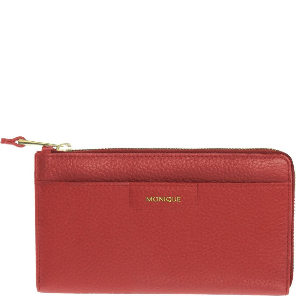 Monique-Gloria Leather Zip Around Wallet-RED-Womens Wallet - Gabee Bags | Gabee.com.au - 3
