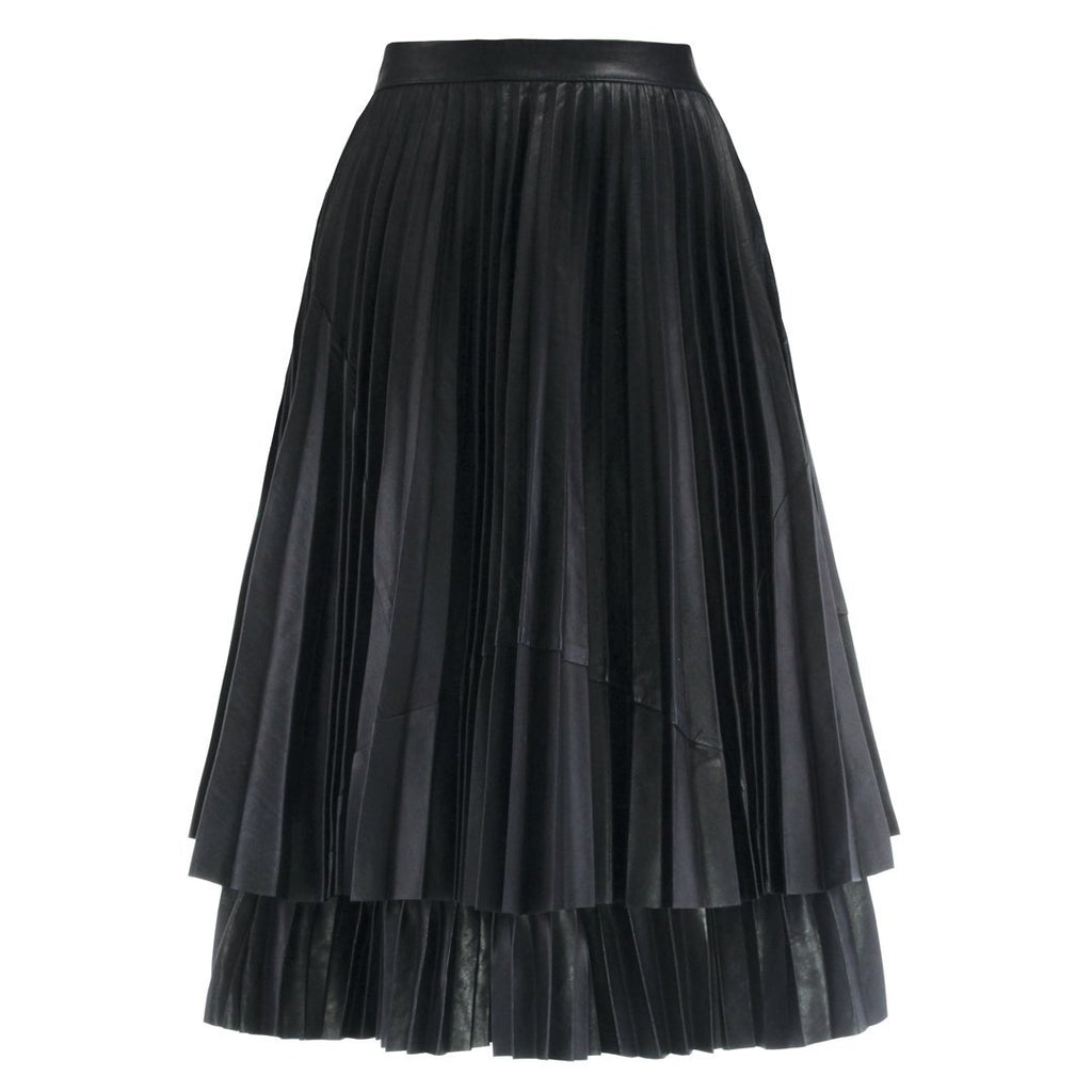 Bella Leather Midi Skirt